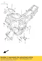 4110027E6122U, Suzuki, cadre (marron) suzuki gsf 1200 1996 1997 1998 1999, Nouveau