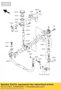 kawasaki 921511401 parafuso, flangeado, 6x12 vn1500-g1 - Lado inferior