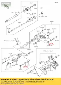 kawasaki 922000088 rondelle, 10,5x26x2,3 bj250-g2 - La partie au fond