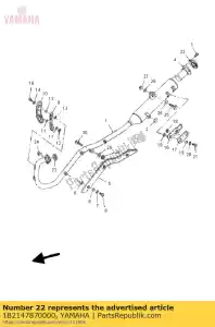 yamaha 1B2147870000 tampa, silenciador - Lado inferior