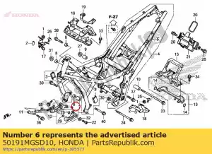 honda 50191MGSD10 ko?nierz a, r. wieszak silnika - Dół