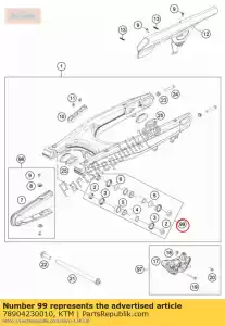 KTM 78904230010 kit de réparation de bras oscillant sx-f / xc-f - La partie au fond