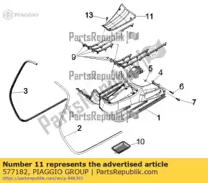 Piaggio Group 577182 estribo, preto, meio - Parte de cima