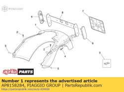 Aprilia AP8158284, Carenagem traseira dourada, OEM: Aprilia AP8158284