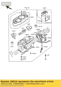 Kawasaki 250151329 tacómetro, x1000r / min - Lado inferior
