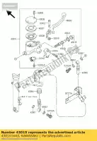 430151643, Kawasaki, maître-cylindre-assy, kawasaki w  a c w650 650 , Nouveau