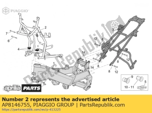 aprilia AP8146755 instrum.holder frame - Onderkant