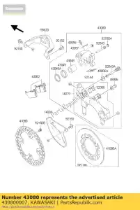 kawasaki 430800007 calibrador-sub-conjunto, rr kx125-m2 - Lado inferior