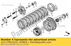 Qui puoi ordinare guida a, frizione esterna (foro nulla) da Honda , con numero parte 22117MELD20: