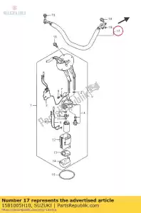 Suzuki 1581005H10 tuyau, carburant - La partie au fond