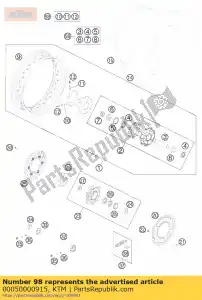 ktm 00050000915 kit de radios trasero '18 - Lado inferior