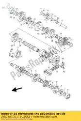 Here you can order the gear,reverse dr from Suzuki, with part number 2457107G01: