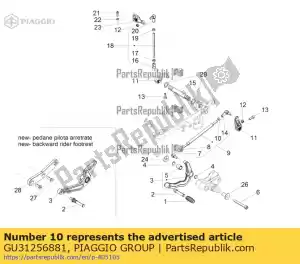 Piaggio Group GU31256881 dado filettatura sx m6 - Dół