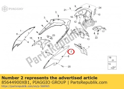 Aprilia 85644900XB1, Carenatura mezza posteriore bianca, OEM: Aprilia 85644900XB1