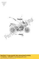 T2308362, Triumph, panneau de couverture de décalcomanie supérieur gauche triumph tiger sport 1215 2013 2014 2015 2016, Nouveau