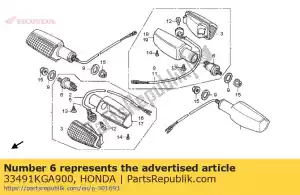 honda 33491KGA900 stay comp., winker - Bottom side