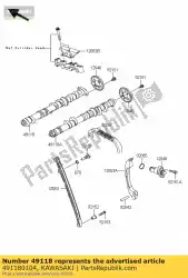 Ici, vous pouvez commander le arbre à cames-comp, échappement auprès de Kawasaki , avec le numéro de pièce 491180104: