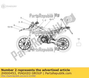 Piaggio Group 2H000453 lh decalque do painel lateral - Lado inferior