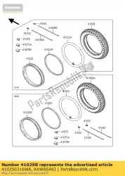 Qui puoi ordinare cerchio, rr, 2. 75x18, argento da Kawasaki , con numero parte 410250316WA: