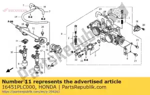 Honda 16451PLC000 clip, injector - Onderkant