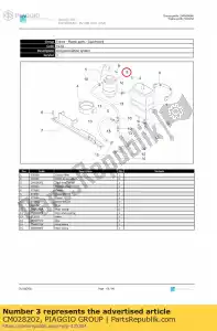 Piaggio Group CM028202 valve de retournement - La partie au fond