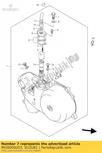 Suzuki 0936006003 parafuso, união 6x16 - Lado inferior