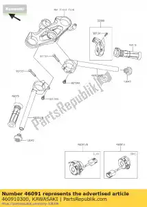 kawasaki 460910300 controle de montagem de caixa, lh zx1000 - Lado inferior