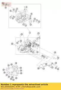 ktm 90130000044 motorhuis cpl. - Onderkant