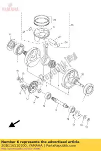 yamaha 2GB116510100 staaf, verbinding - Onderkant