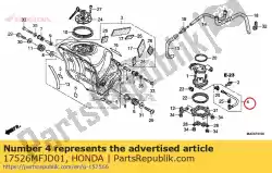 Ici, vous pouvez commander le tuyau comp. B, alimentation en carburant auprès de Honda , avec le numéro de pièce 17526MFJD01: