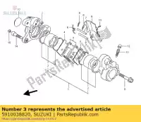 5910038820, Suzuki, Pastiglie dei freni suzuki gv vs 600 750 800 1400 1985 1986 1987 1988 1989 1990 1991 1992 1993 1994 1995 1996 1997 1998 1999 2000 2001 2002 2003, Nuovo