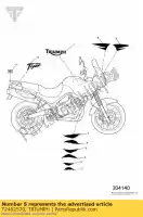 T2402570, Triumph, decalque do tanque de combustível triumph tiger 955i 124106 > 198874 955 2002 2003 2004, Novo