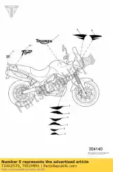 Qui puoi ordinare decalcomania serbatoio carburante da Triumph , con numero parte T2402570: