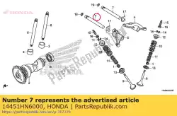 schacht, tuimelaar van Honda, met onderdeel nummer 14451HN6000, bestel je hier online: