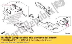 lens, r. Winker van Honda, met onderdeel nummer 33402KWF901, bestel je hier online: