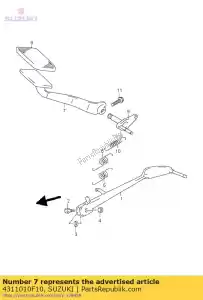 Suzuki 4311010F10 pedaal, rem - Onderkant