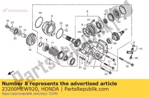 Honda 23200MEW920 juego de ejes, transmisión final - Lado inferior