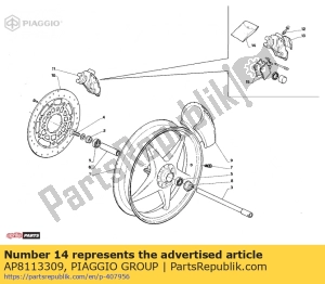 aprilia AP8113309 rotação da pinça do freio dianteiro kit - Lado inferior