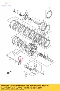 Suzuki 0928306011 sello, pus embrague - Lado inferior