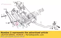 18293KSB900, Honda, borracha, embalagem protetora honda sh i  ad a d nhx110wh ww125ex2 sh125 sh125a sh125ad sh125d ww125 nsc110cbf pcx150 sh150d pcx150a 125 110 150 , Novo