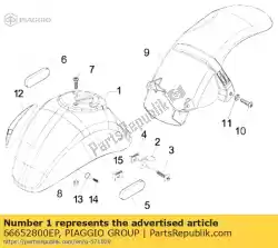 Ici, vous pouvez commander le garde-boue avant auprès de Piaggio Group , avec le numéro de pièce 66652800EP: