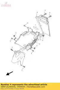 yamaha 5BRF16290000 parafango inferiore, verde - Parte superiore