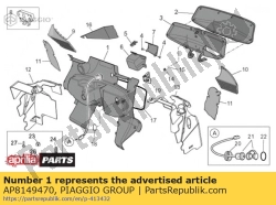 Aprilia AP8149470, Intern schild. zwart, OEM: Aprilia AP8149470