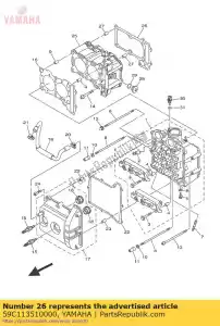 yamaha 59C113510000 junta, cilindro - Lado inferior