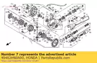 40402HN0A00, Honda, gezamenlijk, fr. schroefas honda trx 450 2000 2001, Nieuw