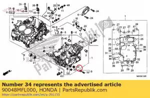 Honda 90048MFL000 parafuso, vedação, 22 mm - Lado inferior