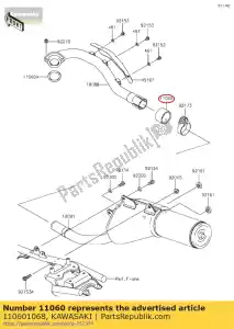 Kawasaki 110601068 gasket,manifold exhau - Bottom side