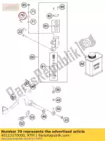 45113170000, KTM, Mangueira de freio traseira 50 lc 04 gasgas husqvarna ktm  supermoto sx sxs 0 5 50 2004 2005 2006 2007 2008 2009 2010 2011 2012 2014 2015 2016 2017 2018 2019 2020 2021 2022, Novo