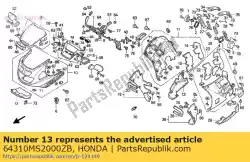 Tutaj możesz zamówić maska, r. Pod * nh206m * (nh206m ? Redni szary metalik) od Honda , z numerem części 64310MS2000ZB: