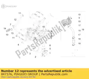 Piaggio Group 847376 rear head joint pipe - Bottom side